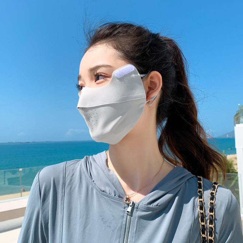 2024夏季UV防曬面罩女可拆卸比基尼女防紫外線遮陽全臉防護