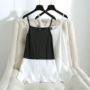 Pillar 100kg Women's Clothing Patchwork Fake Loose Fit Inner Layer Hem Plus Size Camisole 2692 Color Block Design