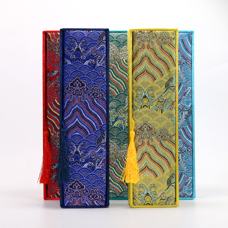 Caja de regalo vacía caja cuadrada rectangular antigua china juegos de joyería collar bolsa caja de embalaje ventilador