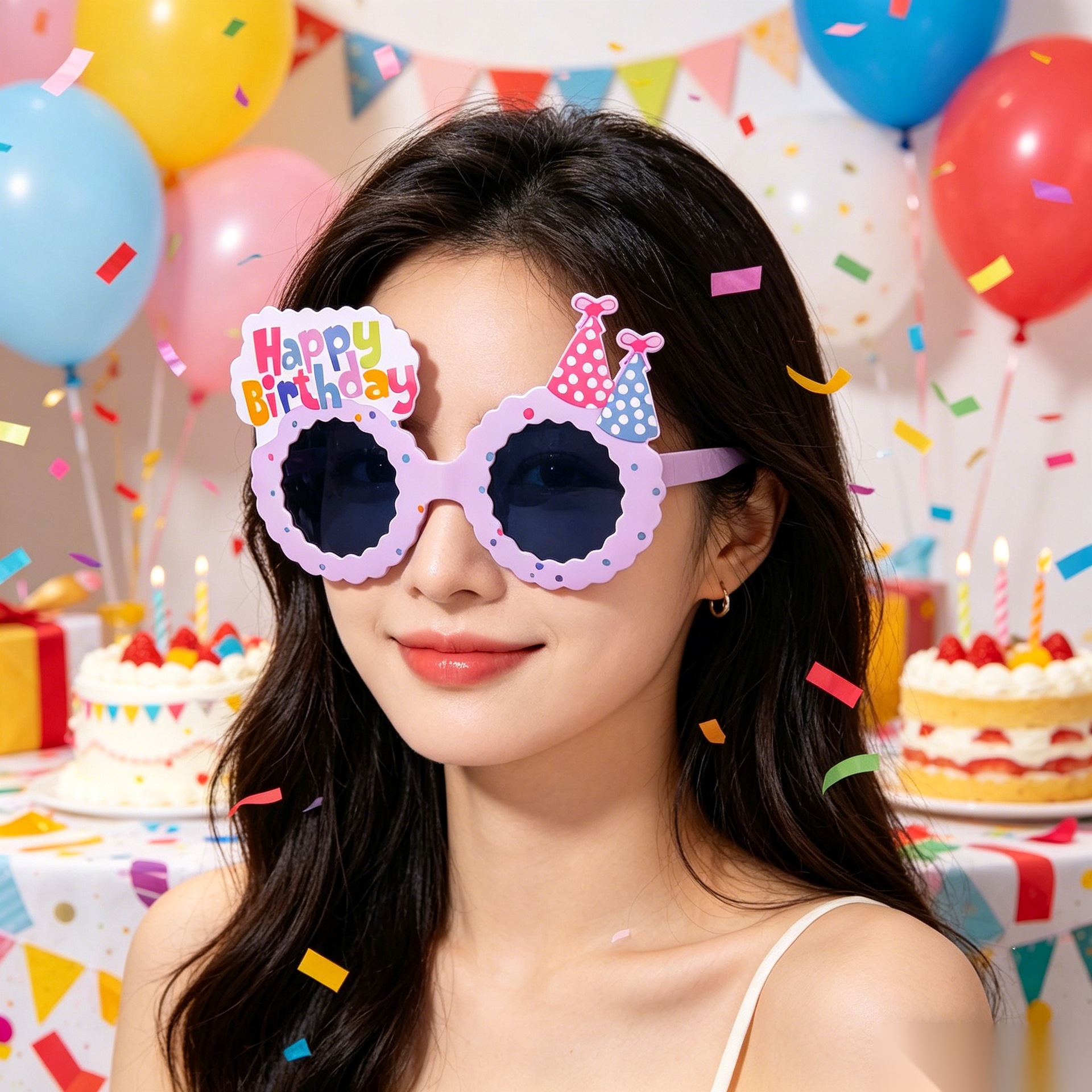 Cumpleaños temático fiesta gafas extrañas feliz cumpleaños pastel vela gafas de diseño de cumpleaños accesorios de fotos