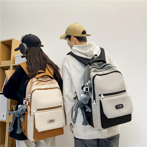 2024 New Lightweight Simple Backpack for Middle School and High School Students, Large Capacity Casual Dual Shoulder Bag