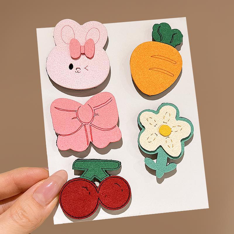 Círculos animados Velcro para niños acabado de cabello roto artefacto femenino lateral cabello roto fruzado clip de cabello no daña cabeza de cabello