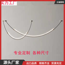 餐厅客厅线条灯设计师款个性简约现代前台吧台样板间展厅LED吊灯