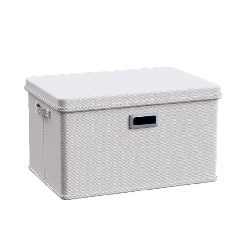 Foldable Storage Box, Cotton-Linen Fabric with Metal Frame, Top-and-Bottom Lid, Multiple Sizes