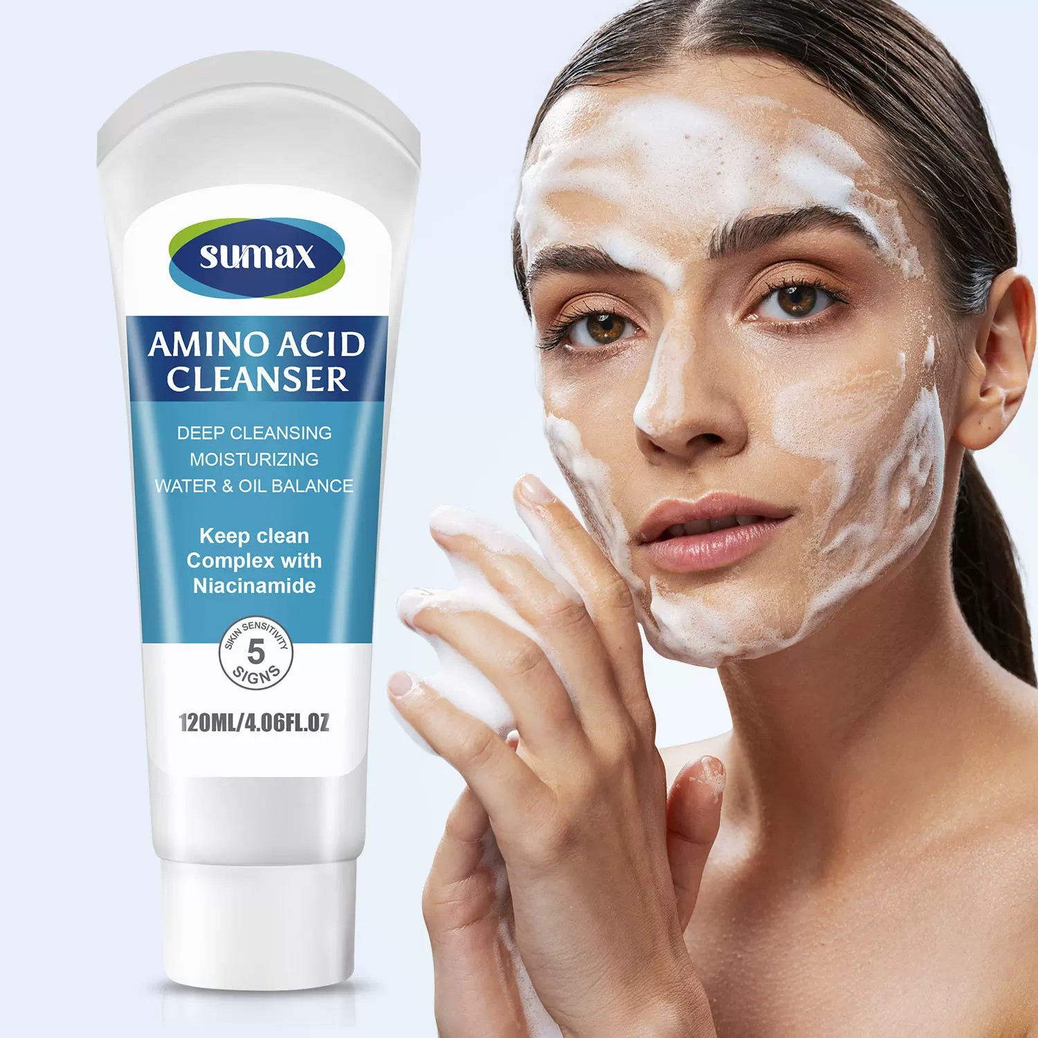 SUMAX跨境出口专供120ml 氨基酸洁面乳洗面奶