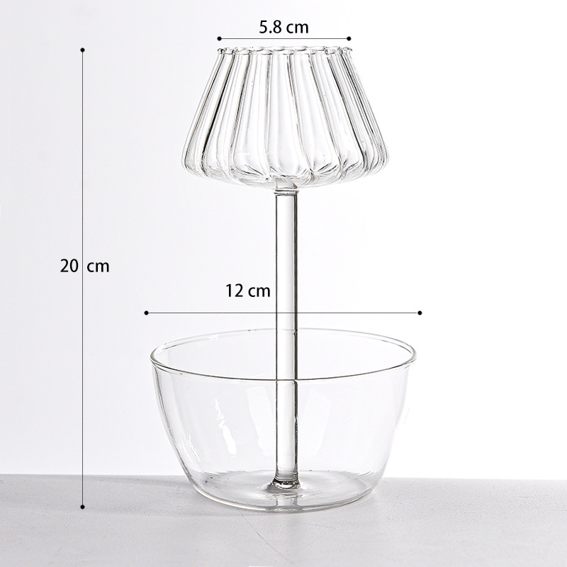 De estilo europeo plato de fruta de vidrio mesa de comedor candelabro con velas cena decoración de moda creativa merienda accesorios de decoración