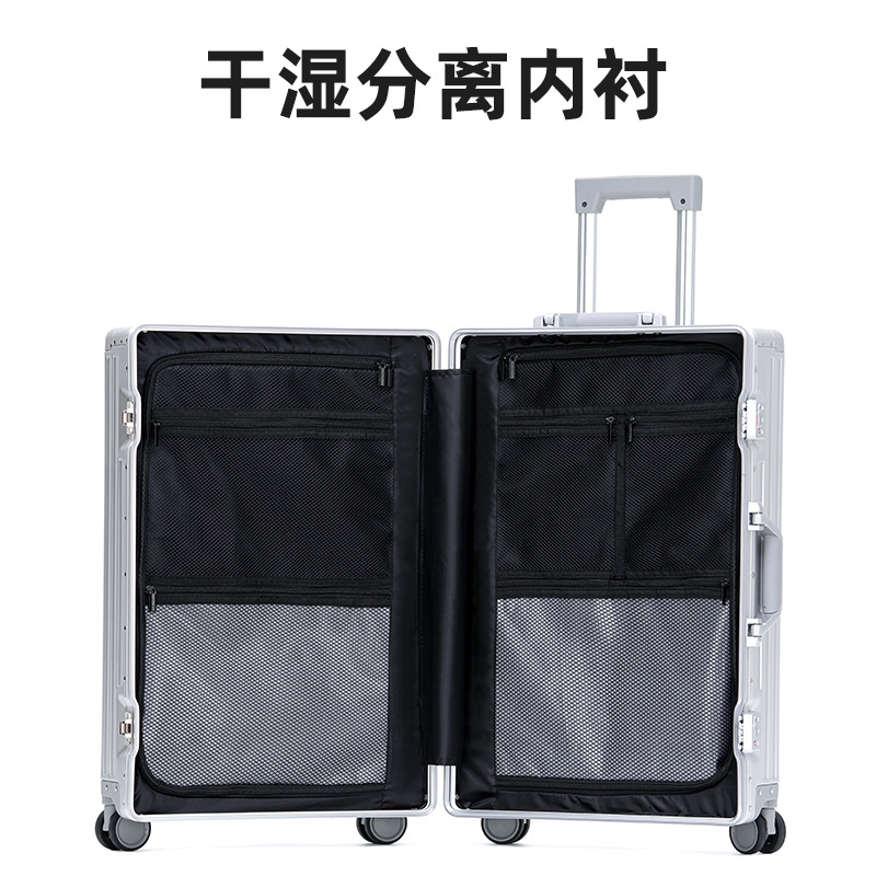 Nuevo todo-aluminio de aleación de magnesio equipaje 20 pulgadas caja de la carretilla 24 pulgadas equipaje de viaje contraseña caja de embarque caja de metal