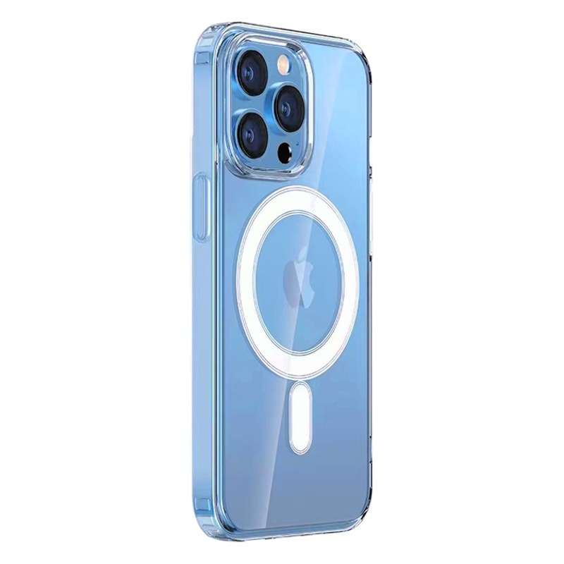 Funda magnética transparente para Apple 17, funda protectora anticaídas de cobertura total para iPhone 16, funda protectora con airbag de borde recto para 15MAX