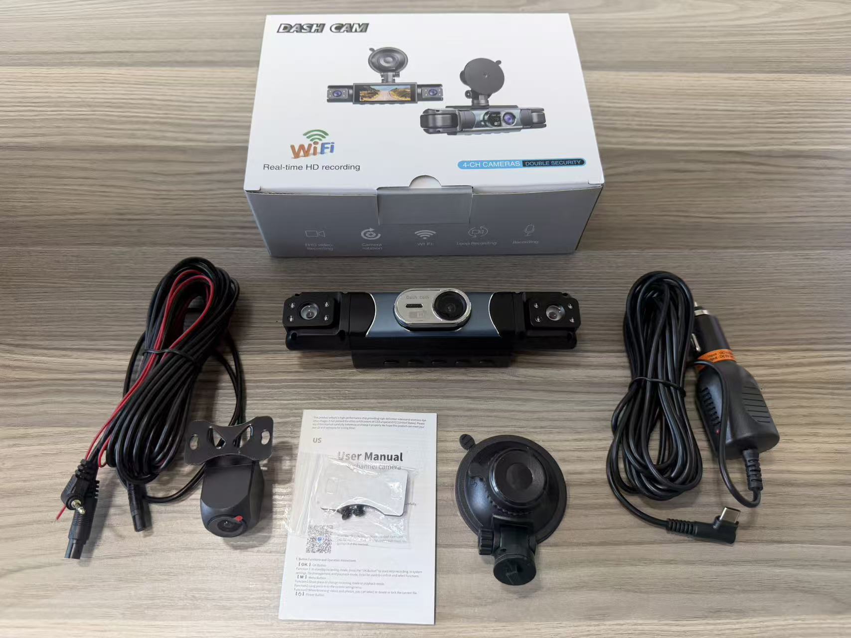4-Channel Recorder with Wifi 1080P Dash Cam New Model Loop Recording High-Definition Recorder Dashcam