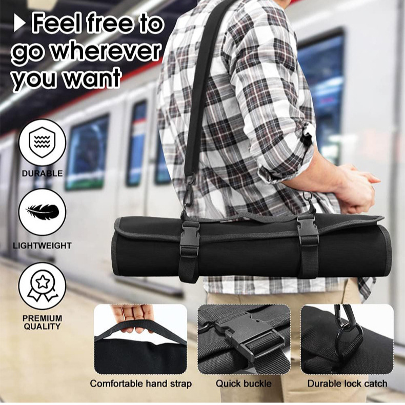 Bolsa de almacenamiento de cuchillos transfronterizos Oxford tela portátil bolsa de almacenamiento de cuchillos de comedor occidental de gran capacidad bolsa de cocinero portátil