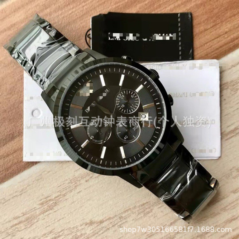 Manufacturer Wholesale 6-Hand Three-Eye Multifunctional Business Quartz Watch with Stainless Steel Band for Men