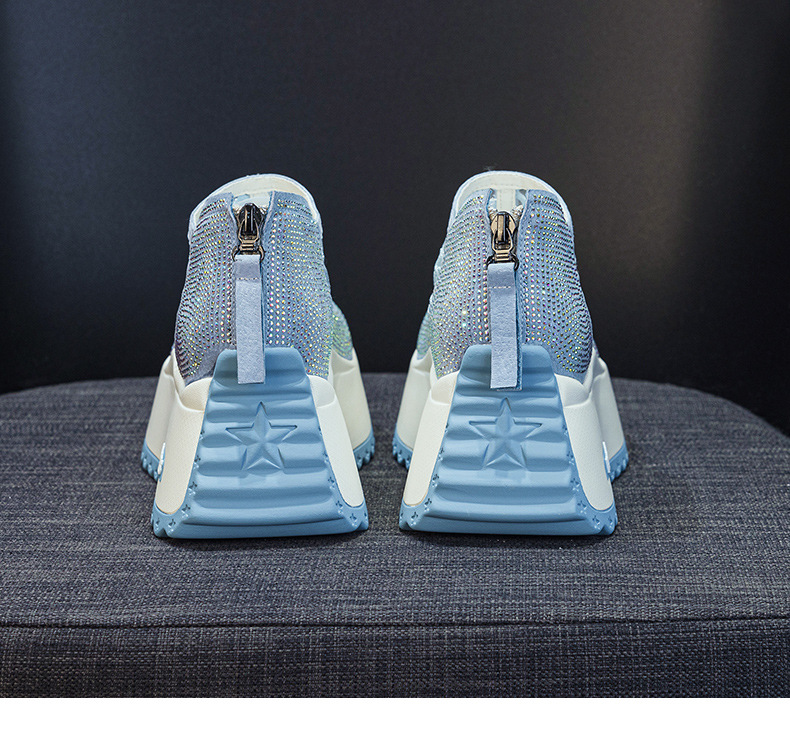 Giày sneaker nữ chunky đế dày mũi tròn lưới thoáng khí phong cách thể thao — M2839 màu xanh, M 2839m màu, M2839 màu đen, M2839 màu tím chi tiết 23