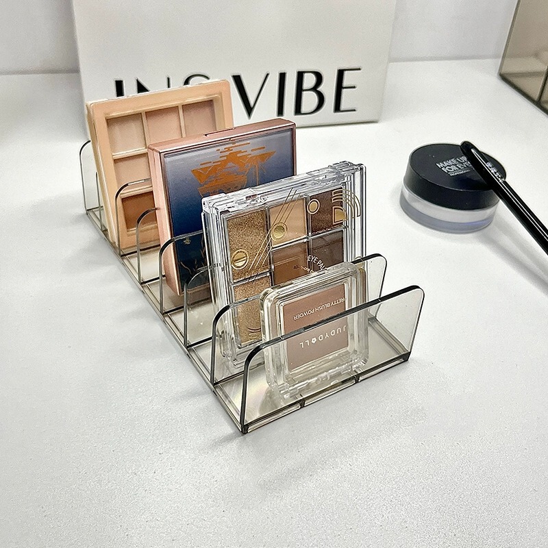 Eye Shadow Storage Box Cosmetic Vertical Display Rack Mask Powder Cake Transparent Storage Box Dressing Table Desktop Storage Rack