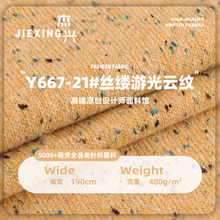 480g丝缕游光云纹面料 羊毛涤纶双面彩点针织布 秋冬外套毛衣布料