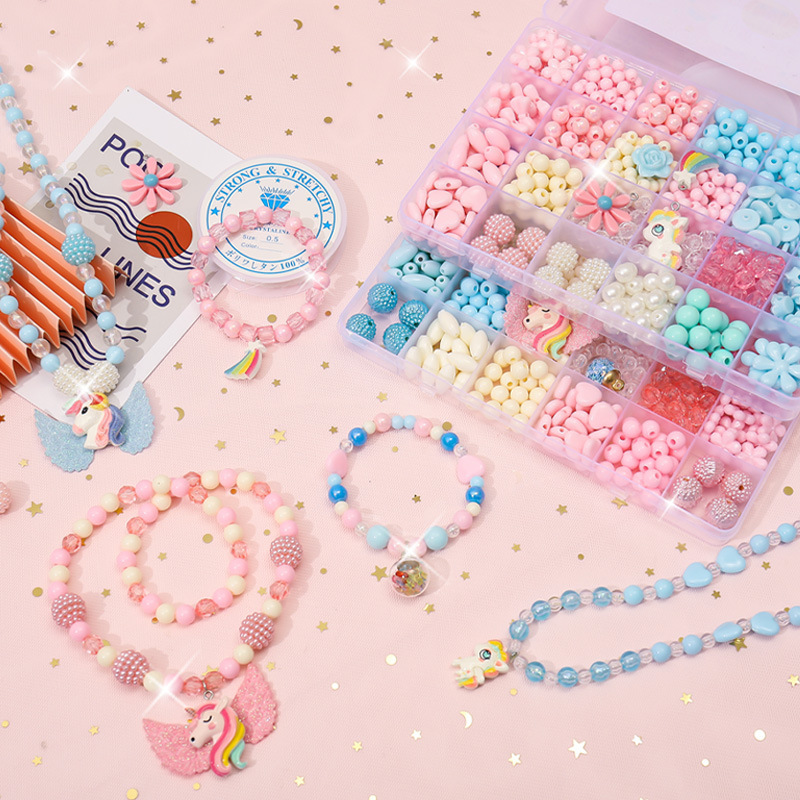 Children's bracelet beaded handmade diy material Little Girl Toy Crystal birthday gift girl beaded toy