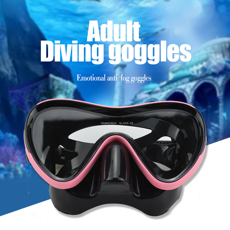2022 new swimming with large frame view, silicone face mirror, high-definition snorkeling training diving goggles for_voghion.com