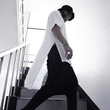 款韩版非主流个性男式t恤下排不规则代发招代理