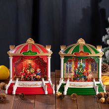 圣诞节舞台老人树音乐盒八音盒水晶球飘雪雪花球儿童礼物装饰摆件