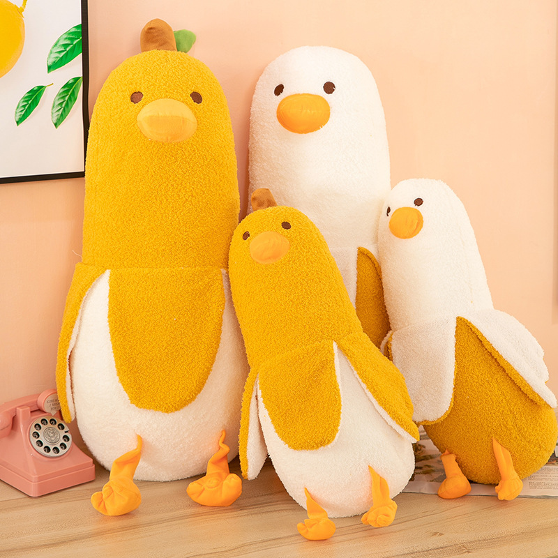 Peeling Banana Duck Large Bedside Ornament Duck Plush Toy Doll Big Yellow Duck Children's Birthday Gift