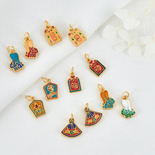 手工DIY饰品配件材料越南沙金滴油福字小白菜项链手链吊坠挂件