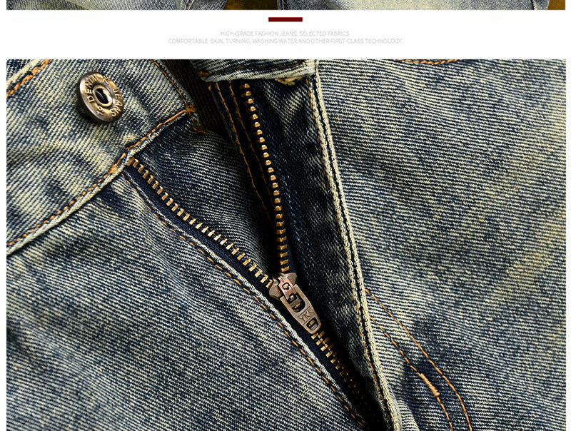 Men's Retro Straight Leg Distressed Jeans Loose Long Trousers Trendy American Youth Disco Squared Versatile_mkmklike.com