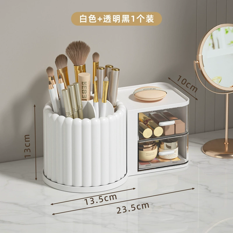 Rotating Table Storage Box (BD2809), high-impact polystyrene & polypropylene, rotating pen and makeup organizer