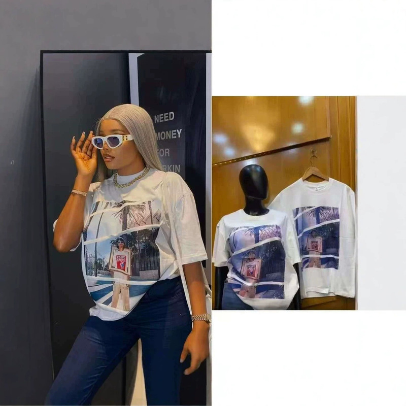 230g American-Style Retro White Short-Sleeve T-Shirt with Summer Print Pattern, Pure Cotton, Unisex, Loose Fit, Plus Size 230g American-Style Retro White Short-Sleeve T-Shirt with Summer Print Pattern, Pure Cotton, Unisex, Loose Fit, Plus Size