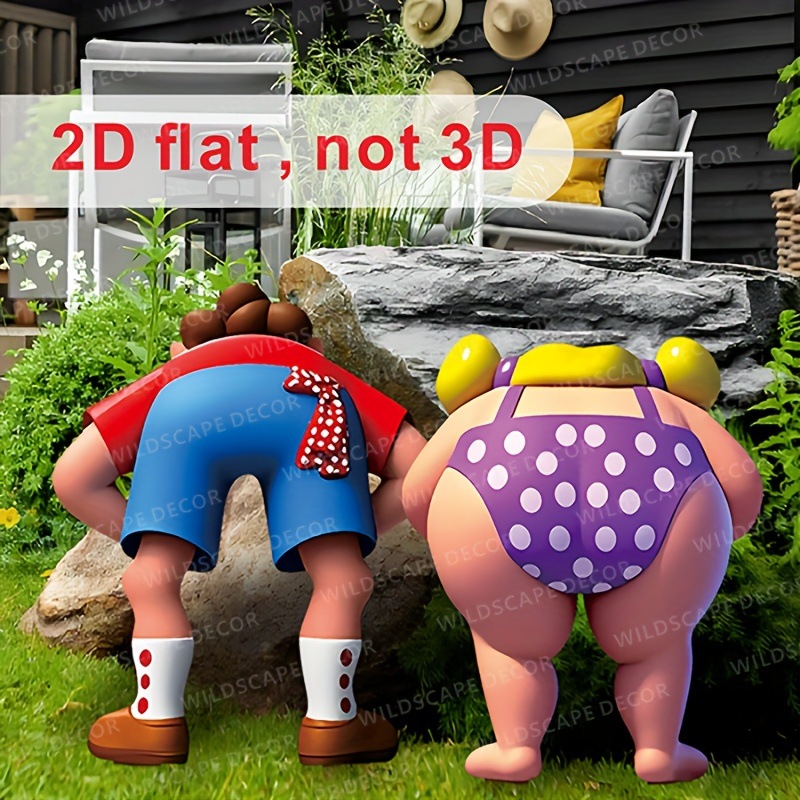 跨境2D平面亚克力花园桩盆栽花朵植物装饰道具户外庭院地插