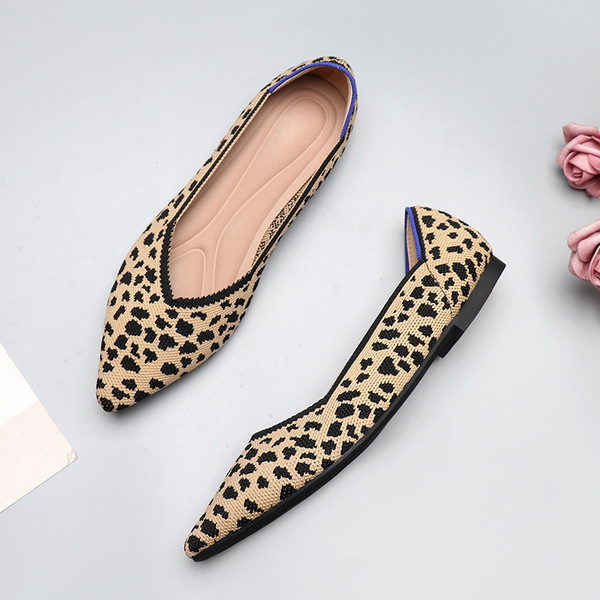 Knitted casual universal shoes flat pointed-toe