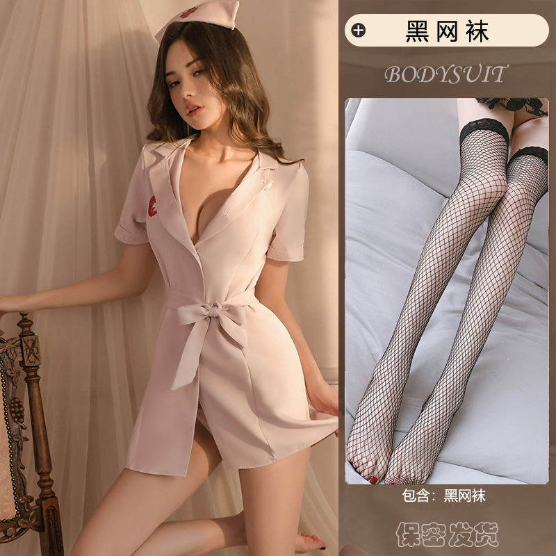 핑크[잠옷+모자+T바지]블랙 망사스타킹