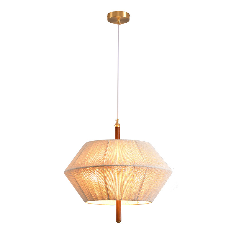 Tejido retro dormitorio araña estilo japonés sala de estar madera maciza Zen té B & B restaurante lámparas