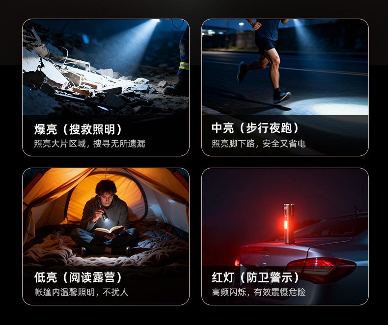 High-brightness rechargeable flashlight, ultra-bright outdoor small portable long-range mini household multi-functional patrol light