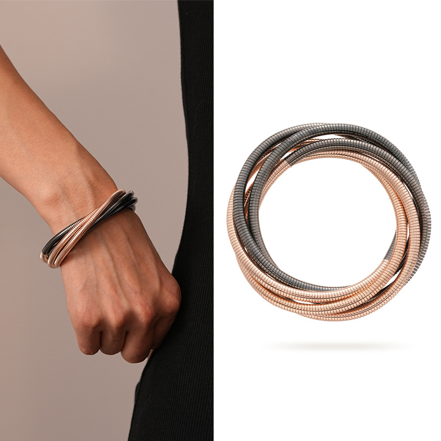 Vintage Style Punk Color Block Snake Alloy Bangles Wholesale display picture 16