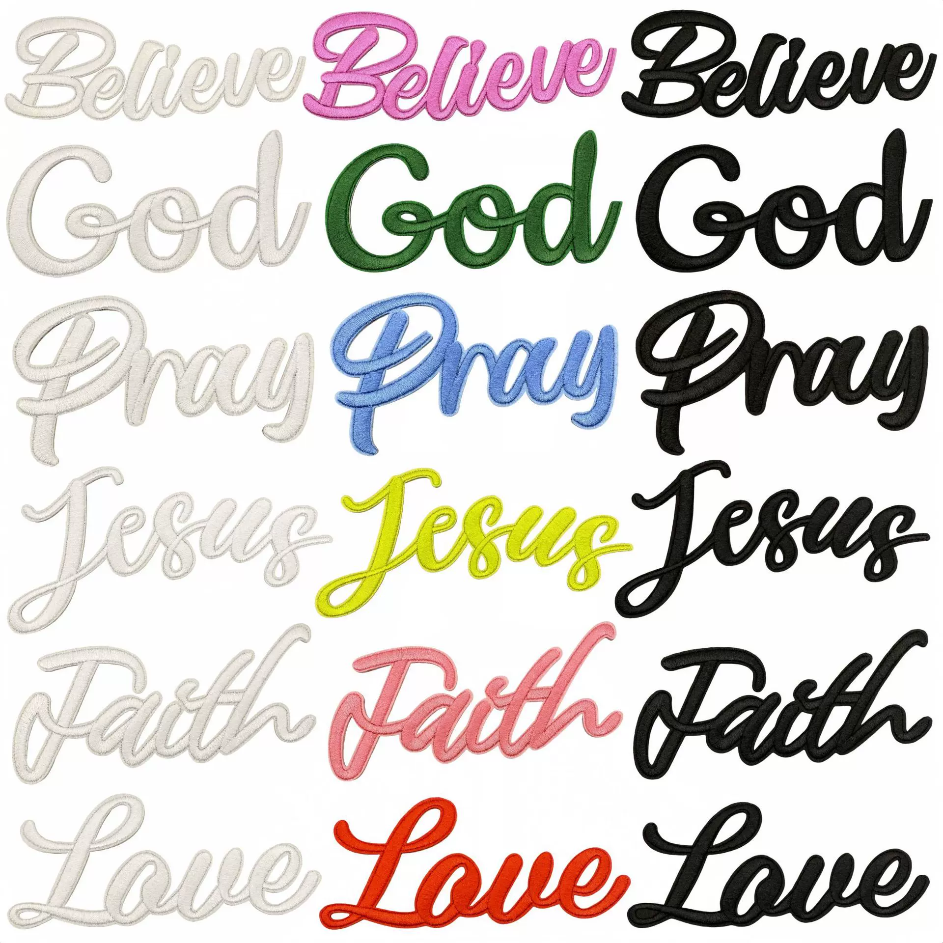 时尚镂空英文刺绣布贴卡通补丁贴装饰服装辅料熨烫贴片电脑绣花标