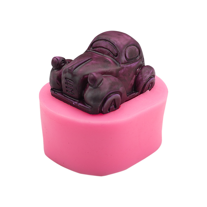 Tridimensional coche de silicona molde decorativo pastel pudín mousse postre accesorios hechos a mano jabón epoxi molde