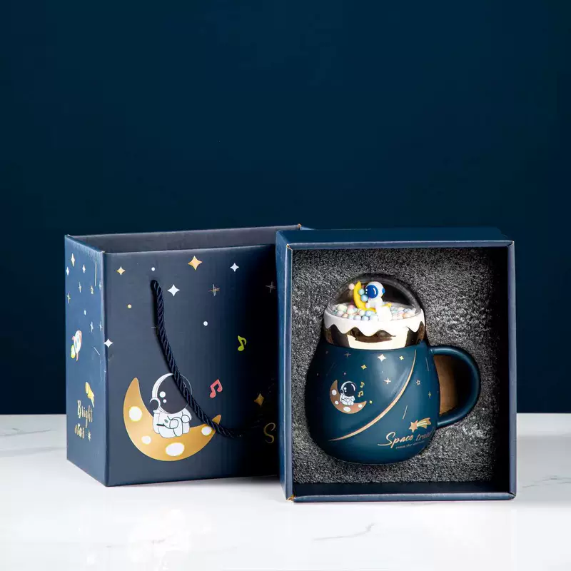 Керамическая крышка для рисунка в виде мультфильма, космический креативный дизайн астронавт, подарок на день рождения