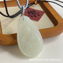 玉海实拍和田玉有鉴定书直播线下店售数千的产品青玉山料玉佛挂件
