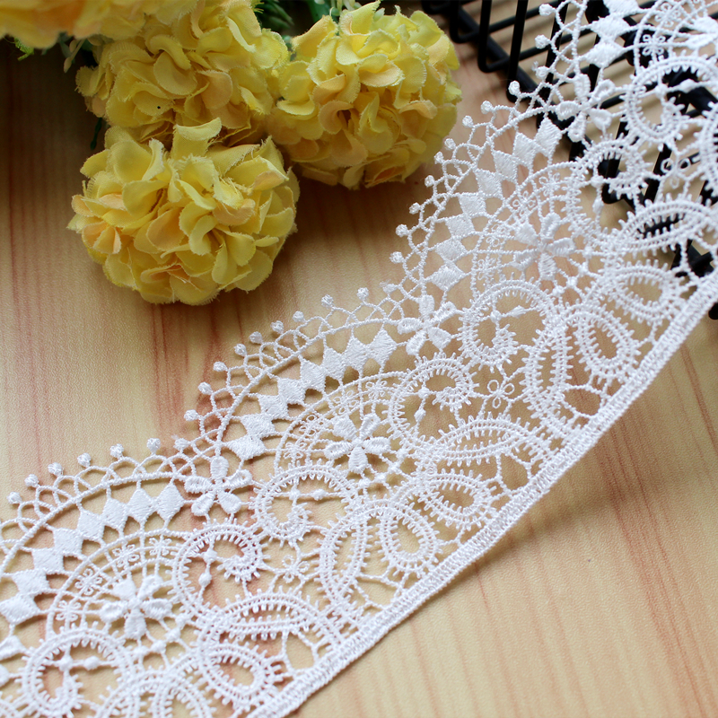 Japón 7cm polietileno de línea delgada accesorios de encaje solubles en agua DIY ropa falda pendular material de decoración de puño