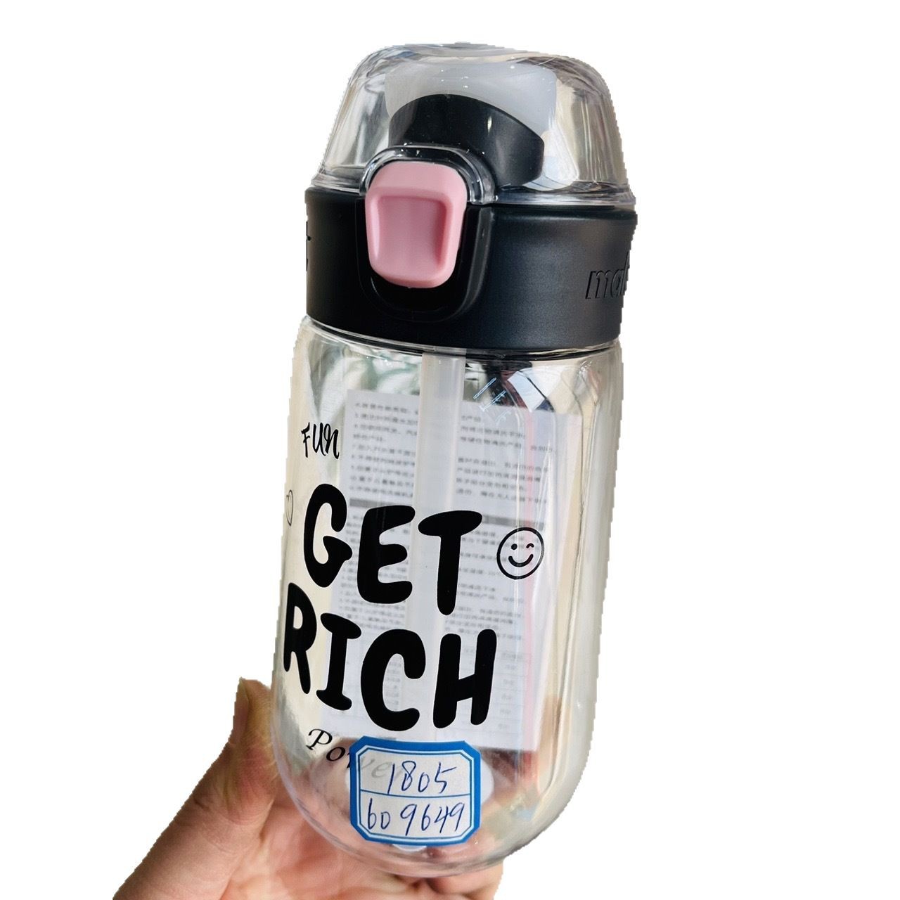 Dormido alumno portátil hervidor de agua bebida directa con taza de paja 660ml copas caseras tazas de agua inglesas tazas de plástico