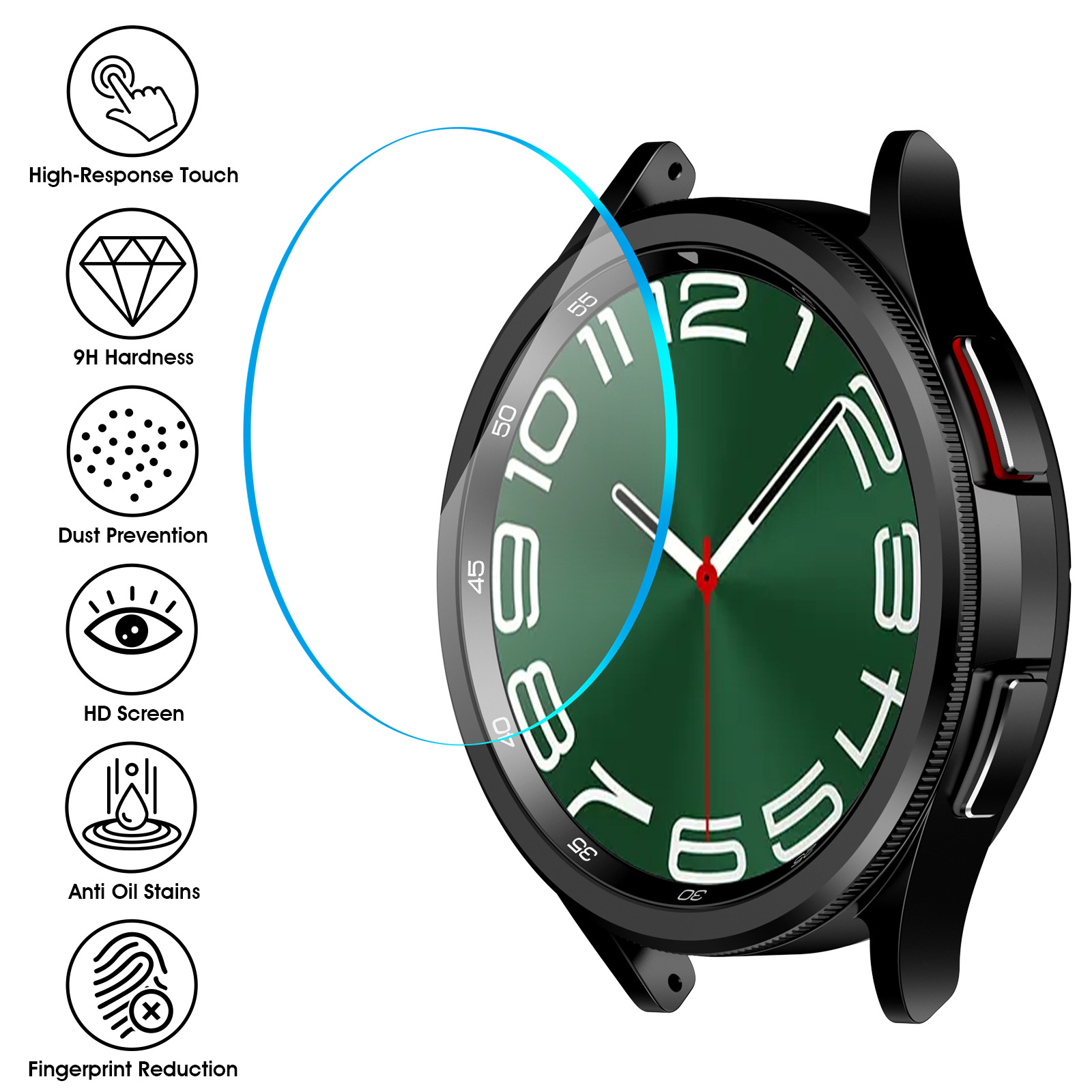 Adecuado para Samsung Galaxy watch6 ver película templada de alta calidad automática velocidad pegatina película artefacto película templada