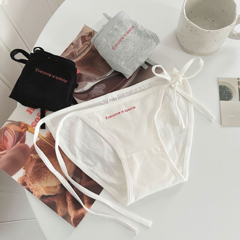 Strap Pure Cotton Underwear Women's High Split Low Waist Sexy Comfortable Solid Color Breathable Pure Desire Girls Low Waist Briefs