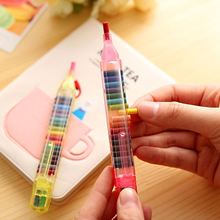 蜡笔儿童便携彩色蜡笔色幼儿园宝宝画笔彩虹笔一笔多色拼接蜡笔