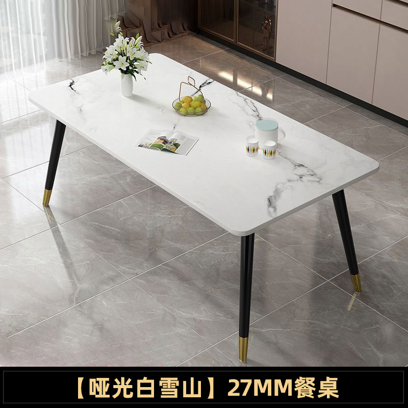 Los fabricantes de mesas de comedor de pizarra de roca modernas y simples suministran mesas de comedor rectangulares de apartamentos pequeños para el hogar, mesas de comedor de pizarra de roca al por mayor