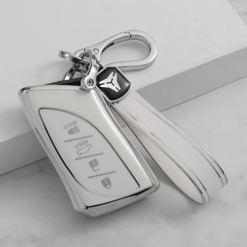 Подходит для 4-кнопочного ключа Lexus, серебристая окантовка, чехол для ключа ES200/300h NX200t RX300, для внешней торговли