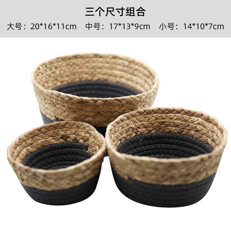 Cesta de almacenamiento terminada de tres piezas-gris oscuro