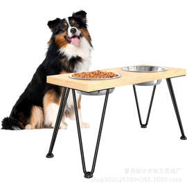 木制宠物碗架大型高架狗碗狗粮架猫狗喂食桌家具装饰宠物餐具支架