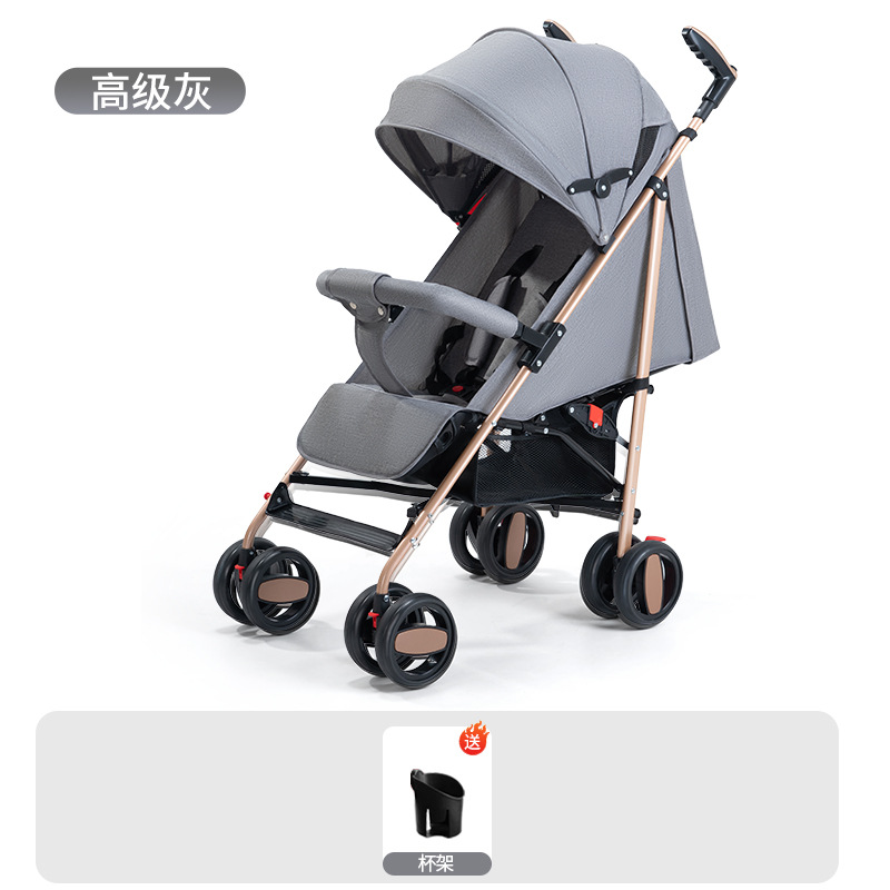 Carrinche de bebé plegable ligero simple para niños ultra pequeños, carro de paraguas portátil que se puede sentar y acostar