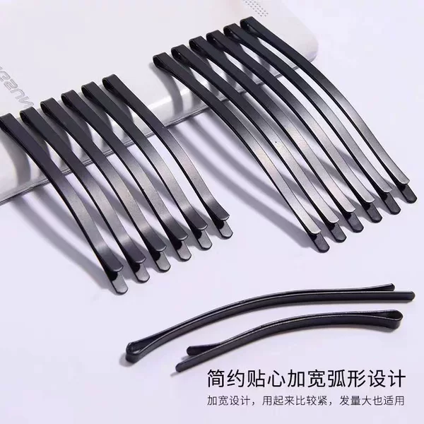 Large Black Clip Broken Hairpin Women's Curved Bold Small Black Clip Steel Clip Adult Bangs Clip Side Clip Headwear