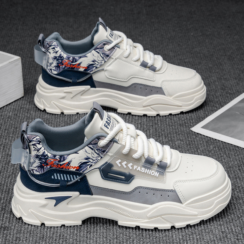 Zapatos de hombre 2026 primavera nuevo cuero transpirable zapatos de skate casuales juveniles zapatos de trabajo antideslizantes con suela gruesa