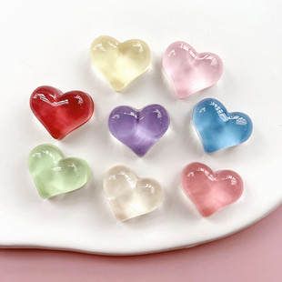 Ice through love resin diy accessories mobile phone case data line peach heart patch clothing shoes hat hairpin accessories wholesale
